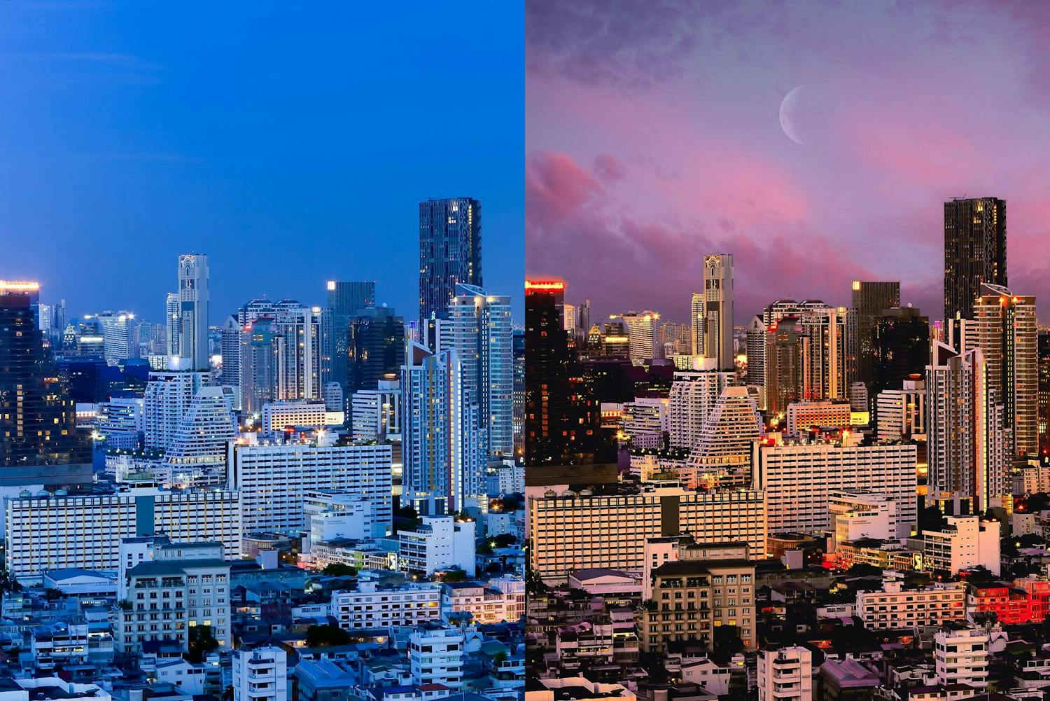 Før- og etter-bilde.